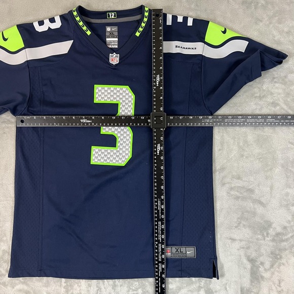 Seattle‎ Seahawks Jersey Youth XL Blue NFL Football Russell Wilson On Field Nike - Picture 7 of 16